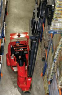 Flexi loading tall pallet rack, top view