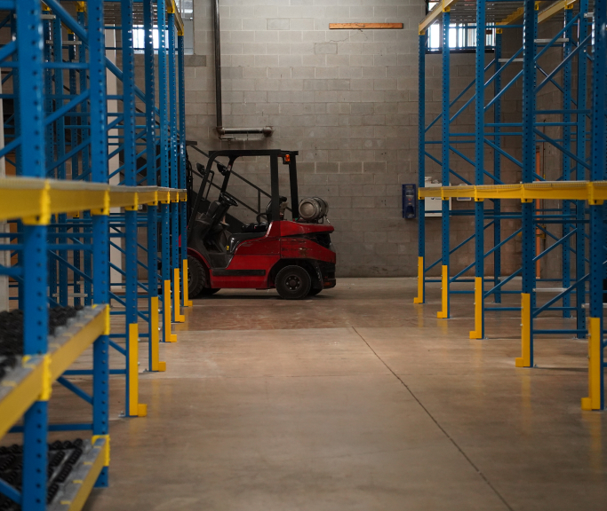 forklift in warehouse